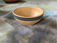 small bowl with blue lines