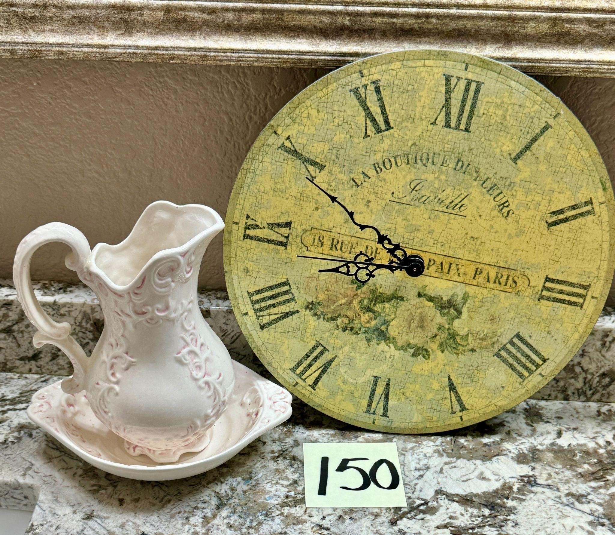 Clock & Wash Basin Lot