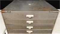 Vintage Divided 4-Drawer Steel Cabinet