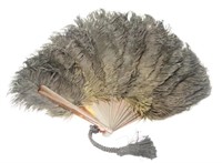 Antique tortoiseshell and ostrich feather fan
