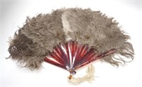 Antique tortoiseshell and ostrich feather fan