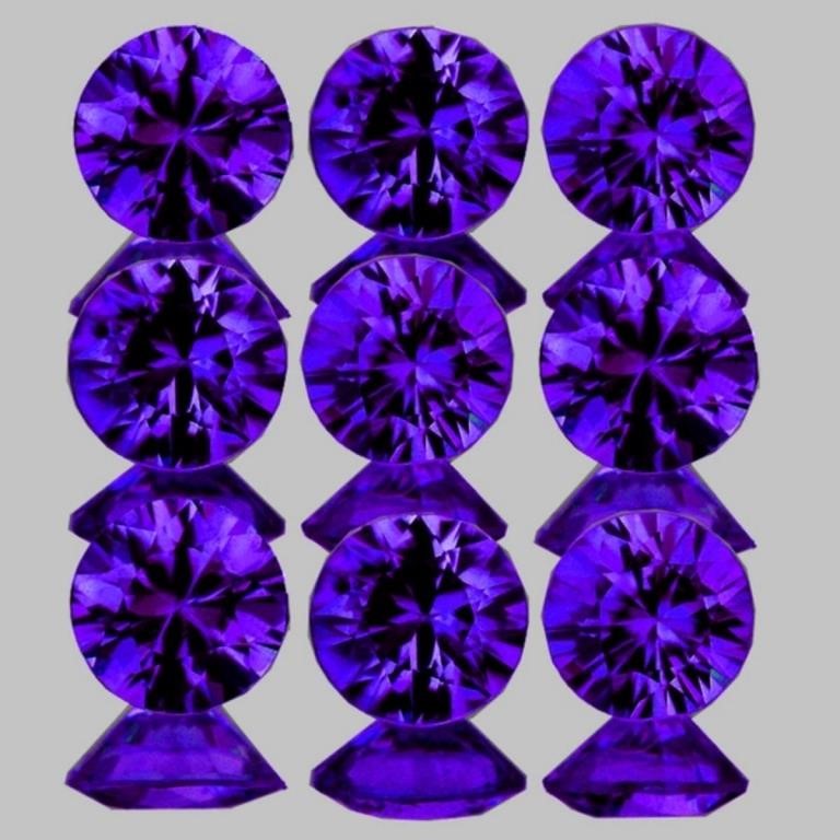 Natural Intense Purple Sapphire 9 Pcs  [IF-VVS]