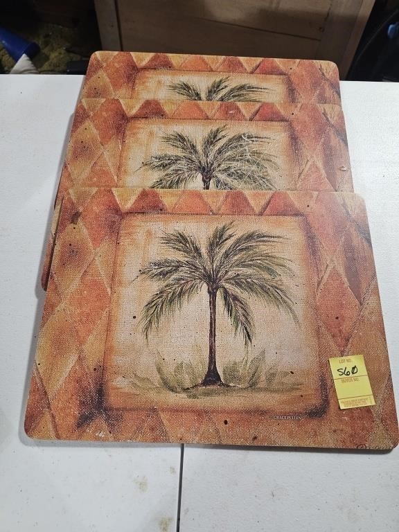 Heavy duty mats (3) of palm trees