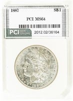 Coin 1887-P Morgan Silver Dollar-PCI-MS64