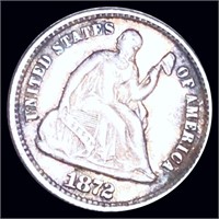 1872 Seated Liberty Half Dime CLOSELY UNC