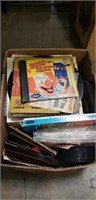 Box Lot Of Assorted Records (Albums & 45's) &