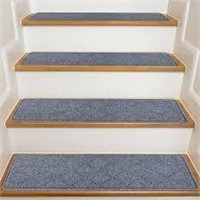 8"x30" Kooteta Carpet Stair Threads, Dk Grey AZ17