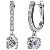 P2622  Cate  Chloe White Gold Plated Drop Earring