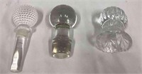 Glass & Crystal Liquor Decanters Lot Of 3