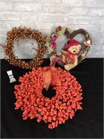 Three seasonal Wreaths for your Home decor.
