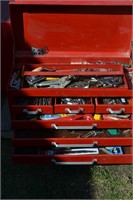 6 Drawer tool box red tool box c/w tools
