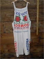 NEW FLOUR SACK OVERALLS SIZE L/XL NWT BOUTIQUE CLO