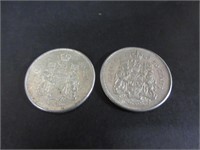 1963 & 1965 CANADA SILVER 50 CENT COINS