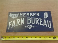 METAL SIGN 5 1/2" X 11 1/2" MEMBER FARM BUREAU