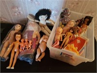 Large lot of dolls