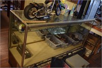 Glass Top Lighted Display Case w/ Sliding Doors