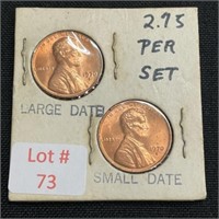 Two 1970-S Lincoln Head Cents (Large & Small Date)