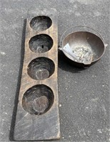 Small Pot & Vintage Wood Board