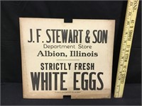 J.F. Stewart & Son Albion Illinois Egg Sign