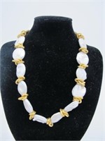 COIN PEARL LINK NECKLACE SUSAN SHAW GOLD PLATED