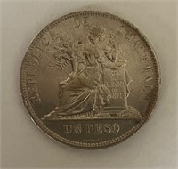 1895 Guatemala Silver Peso