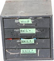 Metal 4 drawer Storage Cabinet w/Contents 10x10x12