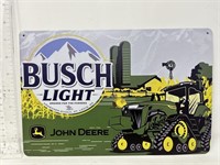 Metal sign- John Deere/Busch beer