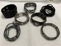 Black & Gray Sparkle Costume Bracelet Lot