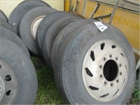 LOT, TRUCK WHEELS & TIRES IN THIS ROW