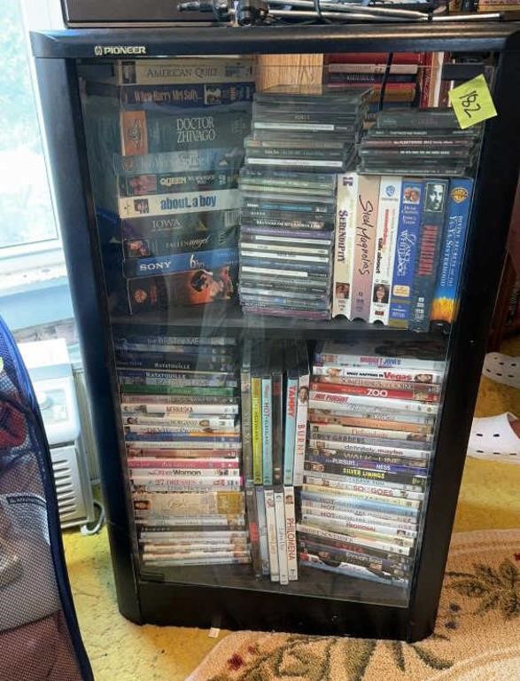 DVD’s, CD’s, VHS With Cabinet