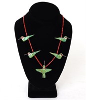 Gorgeous Hummingbird and Spiny Lobster Bead Neckla