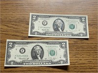 1976 & 1995 U.S. 2 DOLLAR BILLS