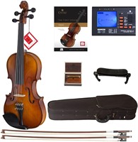 Cecilio CVN-300 Solidwood Ebony Fitted Violin