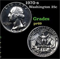 Proof 1970-s Washington Quarter 25c Grades GEM++ P