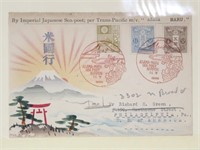 Japan Stamps Karl Lewis Hand Painted Cover Asama