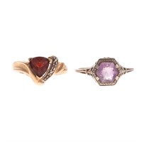Two Lady's Gemstone Rings in Gold