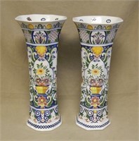 Polychrome Delft Vases.