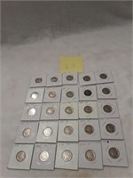 BUFFALO NICKELS LOT OF 25 COINS (VISIBLE DATES)
