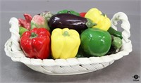 Glazed Ceramic Vegetable Basket