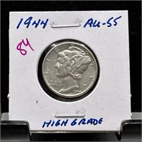 1944 MERCURY SILVER DIME BETTER GRADE