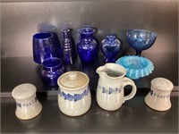 Cobalt Blue Vases Stoneware Coffee Set Flower Vase