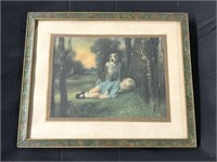 Child w/ Dog Framed Art Print.