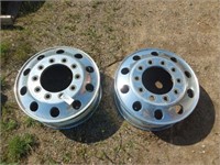 2 aluminum 10 bolt semi rims