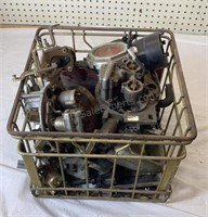 Crate of Auto Parts TBI throttle Bodies