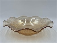 MCM Floragold Iridescent Glass Ruffled Bowl