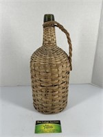 Wicker Wrapped Glass Bottle