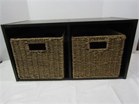 Small Shelf Unit w/Two Baskets--24" x 11" x 14"