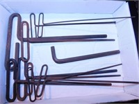 9 T-handle allen hex keys - & more