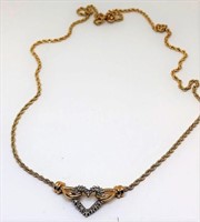 810-14KT YELLOW GOLD DIAMOND NECKLACE