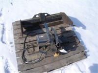 pallet w /truck hitch, chop saw,